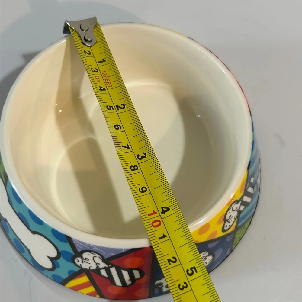 Romero Britto CRITTER 140oz Large Dog Bowl Pop Art Colorful Pet Dish
